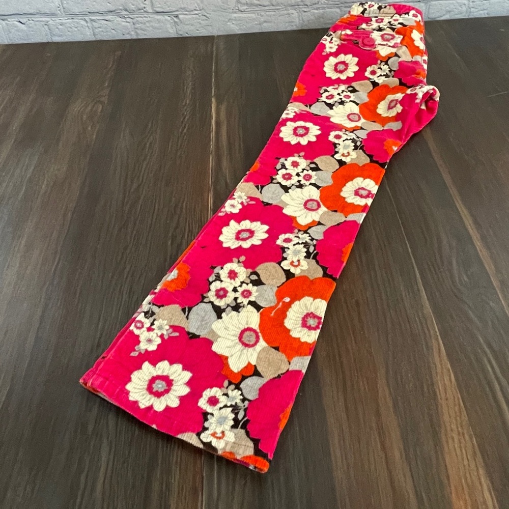 Gap Floral bootcut stretch corduroy pants